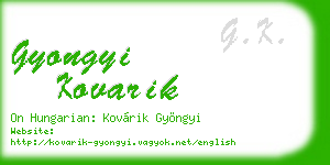 gyongyi kovarik business card