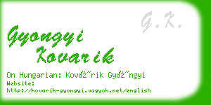 gyongyi kovarik business card